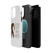 DistinctInk ToughCase for Apple iPhone, Compatible with MagSafe Charging - Curls Run the World