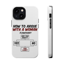 DistinctInk ToughCase for Apple iPhone, Compatible with MagSafe Charging - How To Argue With a Woman Flowchart
