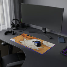 DistinctInk LED Gaming Mouse Pad with Ghostly Skeleton Pumpkin Patch Design for Halloween