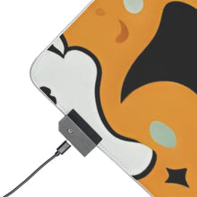 DistinctInk LED Gaming Mouse Pad with Flying Pumpkin Bats Design for Halloween