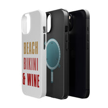DistinctInk ToughCase for Apple iPhone, Compatible with MagSafe Charging - Beach Bikini & Wine