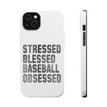 DistinctInk ToughCase for Apple iPhone, Compatible with MagSafe Charging - Stressed Blessed Baseball Obsessed