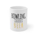 Glossy White Coffee / Tea Mug - Bowling and Beer