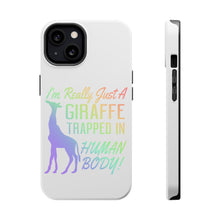 DistinctInk ToughCase for Apple iPhone, Compatible with MagSafe Charging - Just a Giraffe Trapped in a Human Body