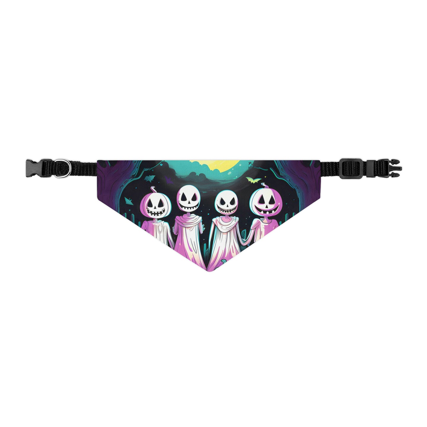 DistinctInk Adjustable Pet Banana Collar with Exploring the Unknown Design for Halloween LGBTQ+ Pride
