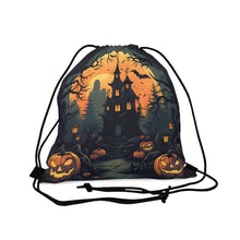 DistinctInk Drawstring Bag / Backpack with Spooky Trick or Treating Design for Halloween