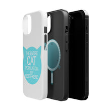 DistinctInk ToughCase for Apple iPhone, Compatible with MagSafe Charging - Cat Population is My Best Friend