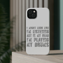 DistinctInk ToughCase for Apple iPhone, Compatible with MagSafe Charging - In My Head, I'm Playing Drums