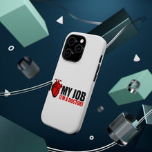 DistinctInk ToughCase for Apple iPhone, Compatible with MagSafe Charging - I Heart My Job - I'm A Doctor