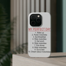 DistinctInk ToughCase for Apple iPhone, Compatible with MagSafe Charging - My Perfect Day - Motorbike Motorcycle
