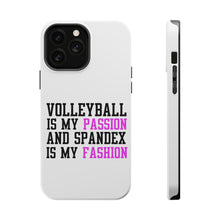 DistinctInk ToughCase for Apple iPhone, Compatible with MagSafe Charging - Volleyball is My Passion Spandex My Fashion