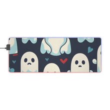 DistinctInk LED Gaming Mouse Pad with Skelephants and Ghostly Ghouls Design for Halloween