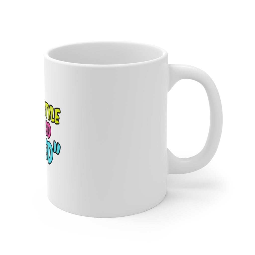 Glossy White Coffee / Tea Mug - My Hairstyle is Called "I Tried", view 3