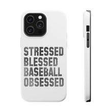 DistinctInk ToughCase for Apple iPhone, Compatible with MagSafe Charging - Stressed Blessed Baseball Obsessed