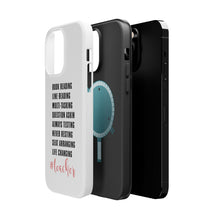 DistinctInk ToughCase for Apple iPhone, Compatible with MagSafe Charging - Teacher Book Reading Line Multi Tasking