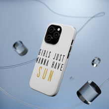DistinctInk ToughCase for Apple iPhone, Compatible with MagSafe Charging - Girls Just Wanna Have Sun