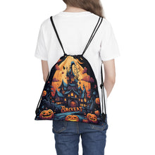 DistinctInk Drawstring Bag / Backpack with Spooky Sweet Treats Design for Halloween