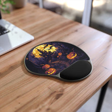 DistinctInk Mouse Pad with Wrist Rest  with Ghostly Ghouls in the Graveyard Design for Halloween