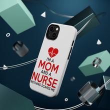 DistinctInk ToughCase for Apple iPhone, Compatible with MagSafe Charging - Mom and a Nurse Nothing Scares Me
