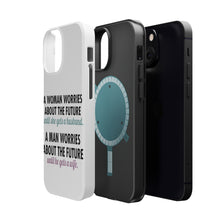 DistinctInk ToughCase for Apple iPhone, Compatible with MagSafe Charging - Worries About the Future Until Married