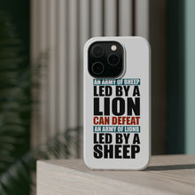 DistinctInk ToughCase for Apple iPhone, Compatible with MagSafe Charging - Sheep Led By Lion Defeat Lions Led By Sheep