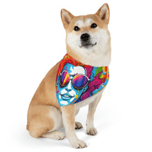 DistinctInk Adjustable Pet Banana Collar with Leading with Courage and Grace Design for LGBTQ+ Pride