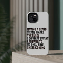 DistinctInk ToughCase for Apple iPhone, Compatible with MagSafe Charging - Beard - I Make the Rules, Do What I Want