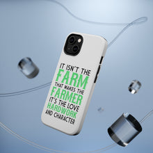 DistinctInk ToughCase for Apple iPhone, Compatible with MagSafe Charging - Hard Work & Character Make the Farmer