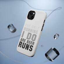 DistinctInk ToughCase for Apple iPhone, Compatible with MagSafe Charging - The Only Running I Do Are Beer Runs