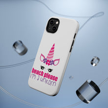 DistinctInk ToughCase for Apple iPhone, Compatible with MagSafe Charging - Beach Please I'm a Unicorn