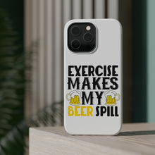DistinctInk ToughCase for Apple iPhone, Compatible with MagSafe Charging - Exercise Makes My Beer Spill