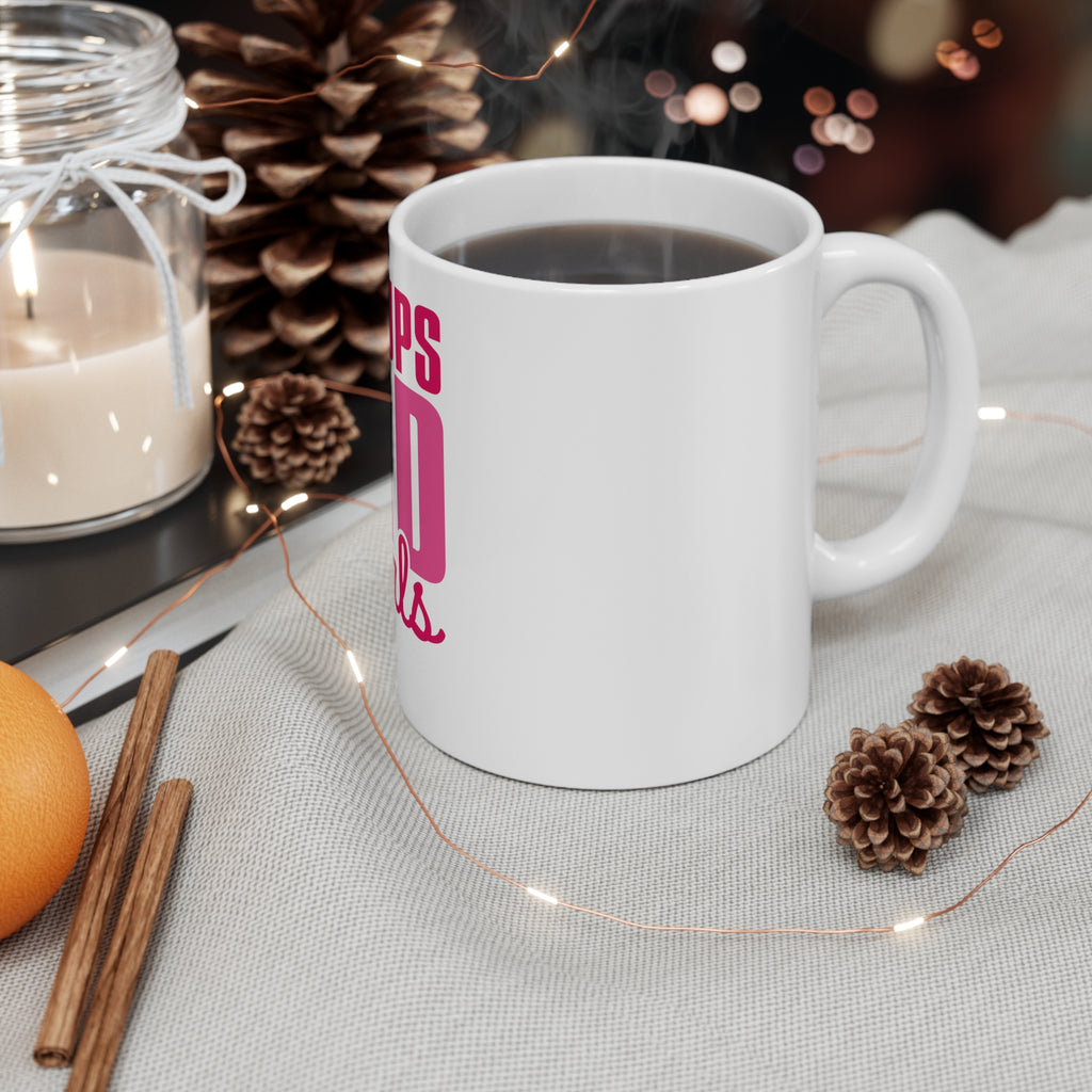 Glossy White Coffee / Tea Mug - Pushups and Pearls, view 4