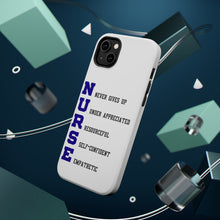 DistinctInk ToughCase for Apple iPhone, Compatible with MagSafe Charging - Nurse Never Gives Up