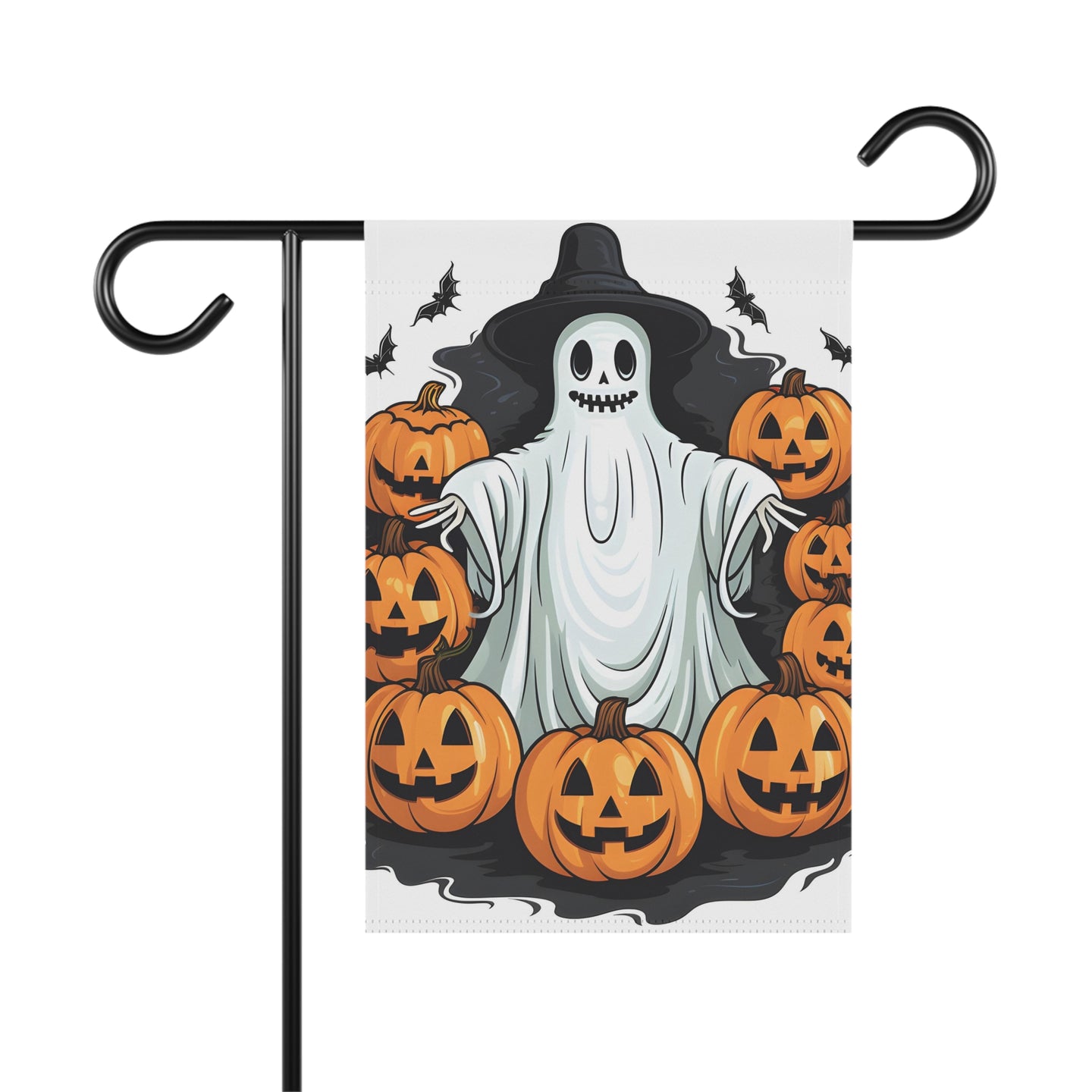 DistinctInk Garden & House Banner / Flag with Ghost Skeleton Pumpkins Pattern Design for Halloween