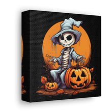 DistinctInk Canvas Wall Art with Haunted Jack-O'-Skeleton for Halloween