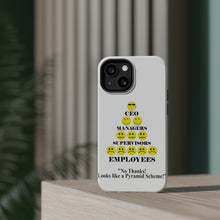 DistinctInk ToughCase for Apple iPhone, Compatible with MagSafe Charging - No Thanks Looks Like a Pyramid Scheme
