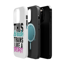 DistinctInk ToughCase for Apple iPhone, Compatible with MagSafe Charging - This Bride Trains Like a Beast
