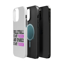 DistinctInk ToughCase for Apple iPhone, Compatible with MagSafe Charging - Volleyball is My Passion Spandex My Fashion