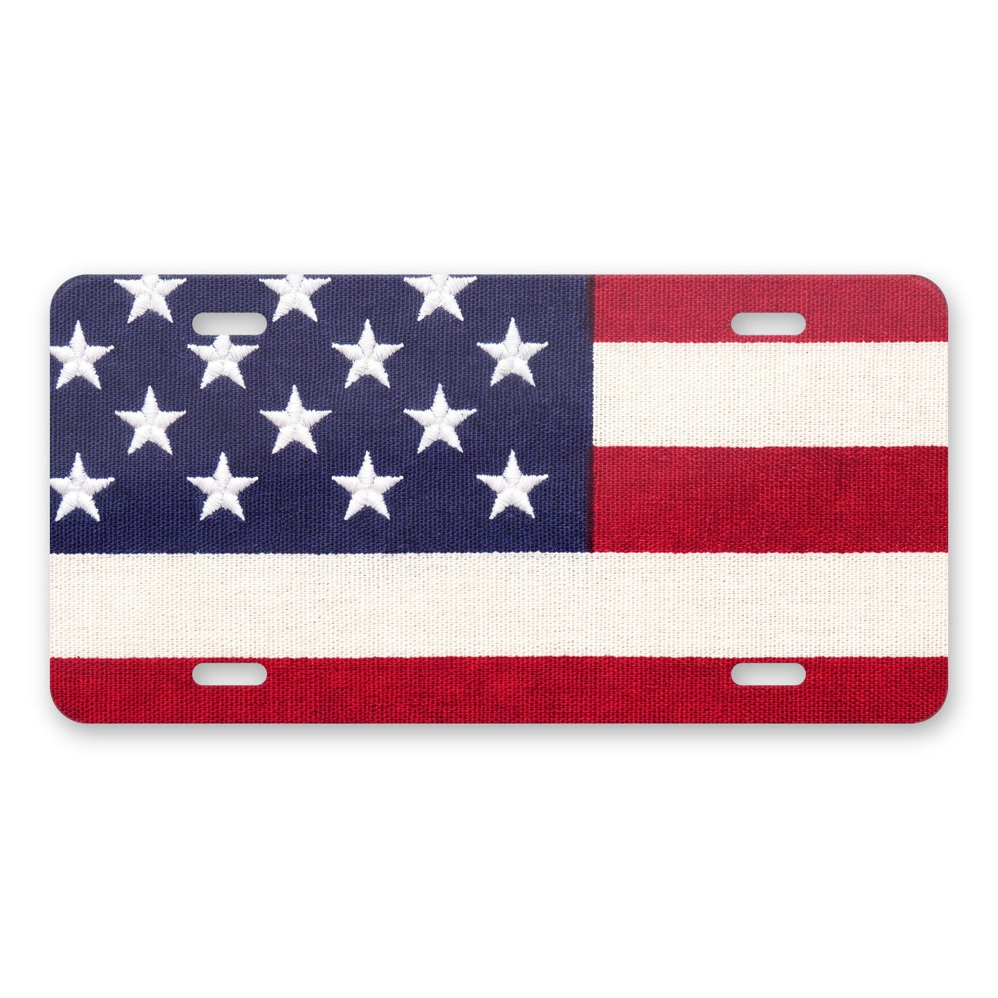 Classic American Flag aluminum front license plate