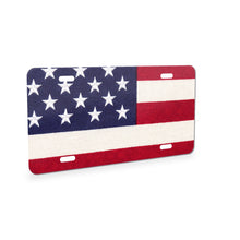 Classic American Flag aluminum front license plate
