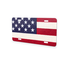 Classic American Flag aluminum front license plate