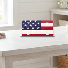 Classic American Flag aluminum front license plate