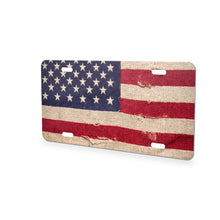 Weathered American Flag aluminum front license plate