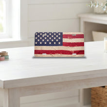 Weathered American Flag aluminum front license plate