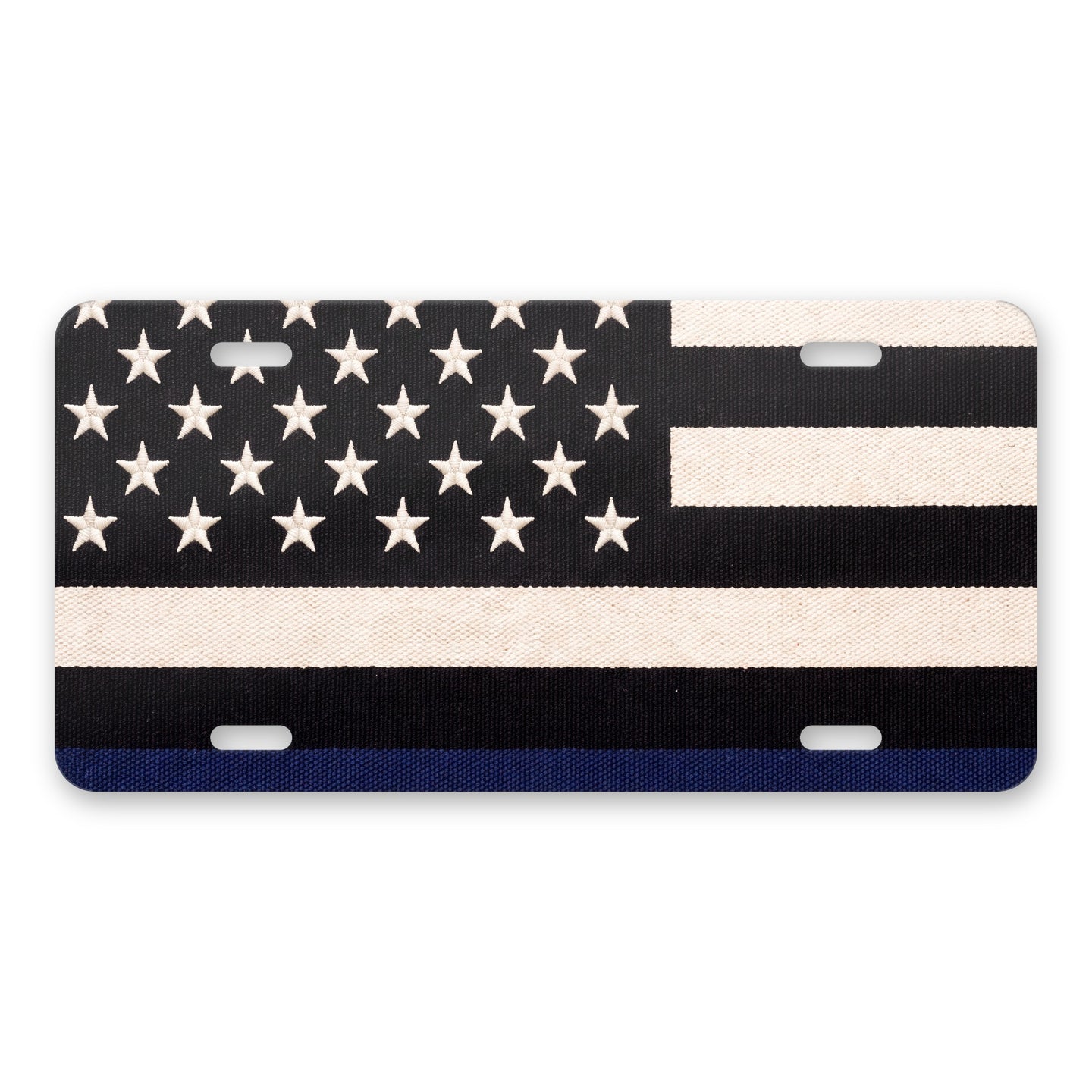 Thin Blue Line Flag aluminum front license plate