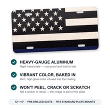 Thin Blue Line Flag aluminum front license plate