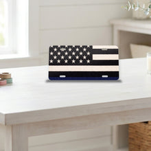 Thin Blue Line Flag aluminum front license plate