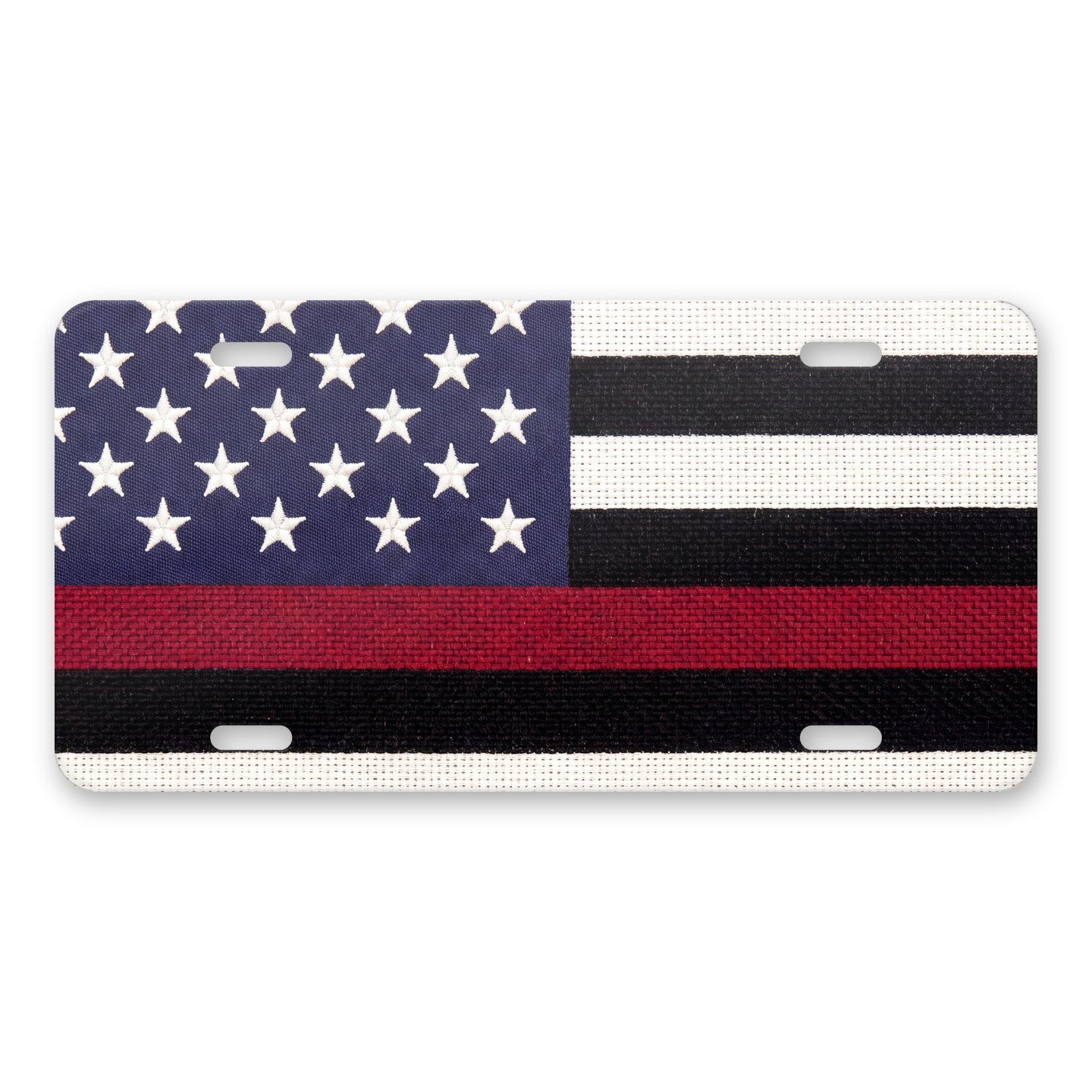 Thin Red Line Flag aluminum front license plate