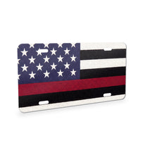 Thin Red Line Flag aluminum front license plate