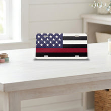 Thin Red Line Flag aluminum front license plate